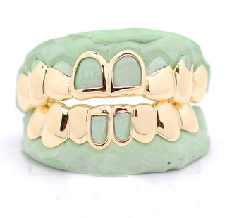 16 Teeth Custom Yellow Gold Joker Style Grillz