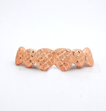 6 Teeth Rose Gold Diamond Cuts / Diamond Dust Grill