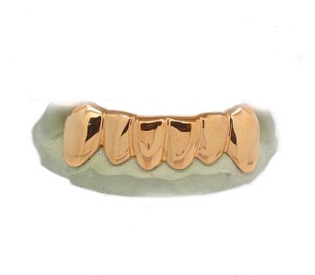 6 Teeth Solid Rose Gold Grill