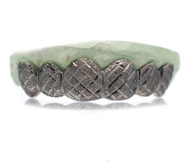 6 Teeth White Gold Diamond Cuts / Diamond Dust Grill