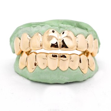 16 Teeth Top & Bottom Solid Yellow Gold Grillz